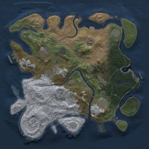 Thumbnail Rust Map: Procedural Map, Size: 3500, Seed: 1709195832, 18 Monuments