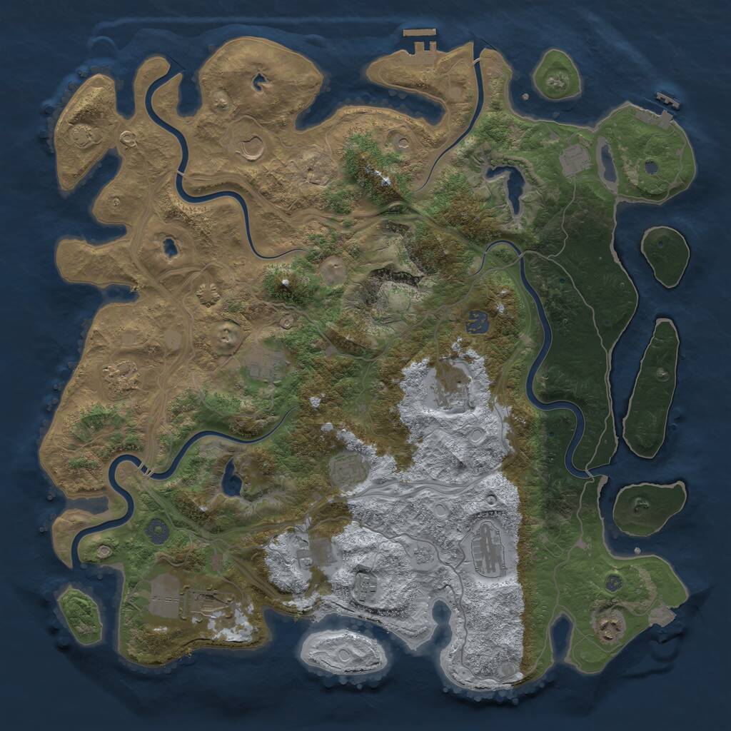Rust Map: Procedural Map, Size: 4500, Seed: 12359, 17 Monuments