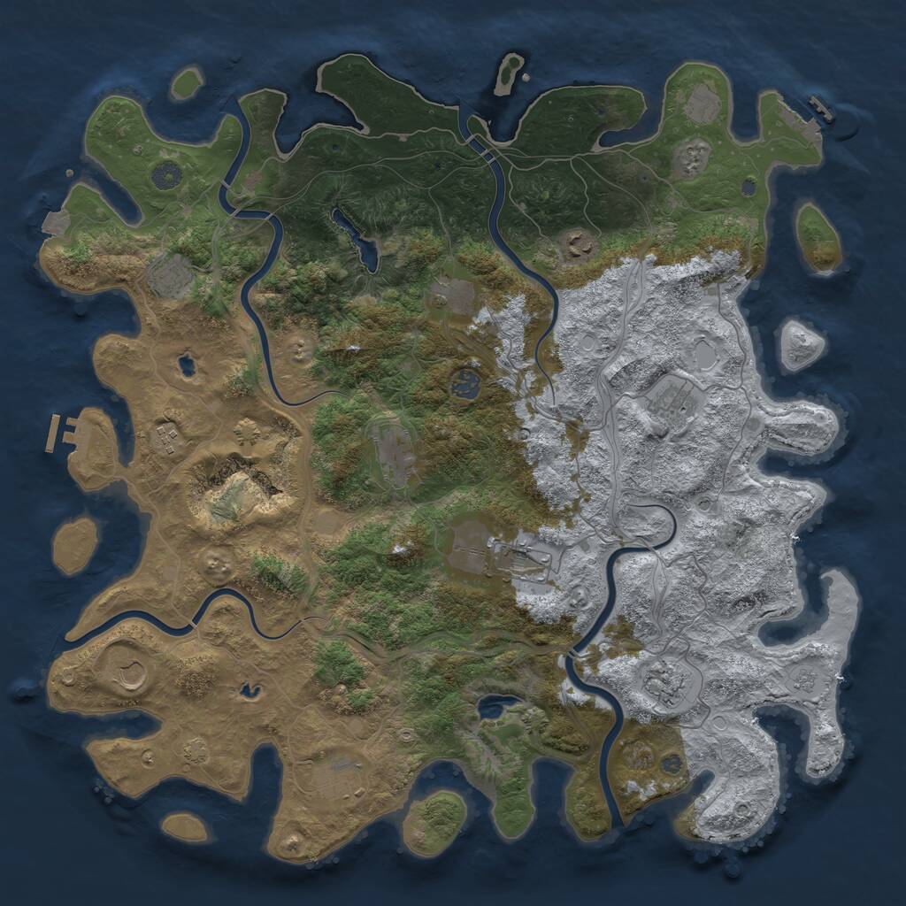 Rust Map: Procedural Map, Size: 4750, Seed: 667693, 19 Monuments