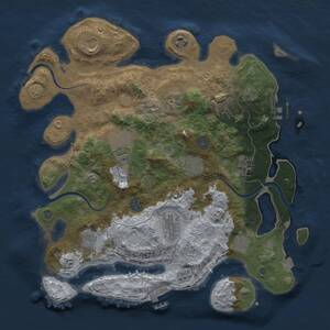 Thumbnail Rust Map: Procedural Map, Size: 3700, Seed: 1584316599, 19 Monuments