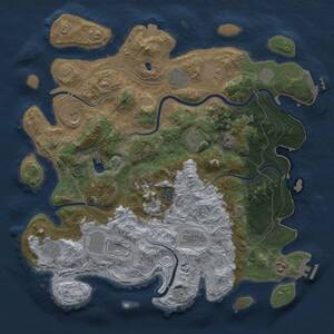 Thumbnail Rust Map: Procedural Map, Size: 4250, Seed: 257448, 17 Monuments