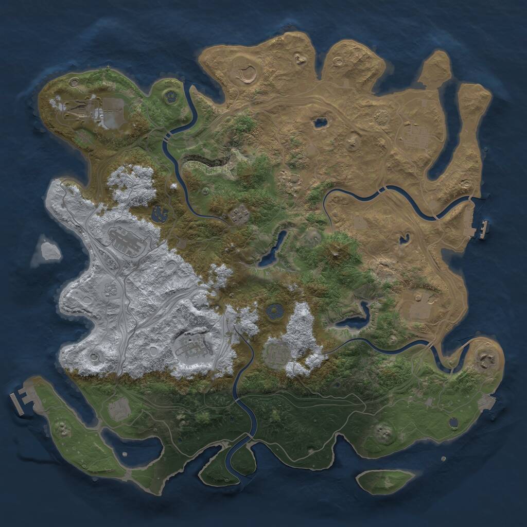 Rust Map: Procedural Map, Size: 4500, Seed: 1520357899, 17 Monuments
