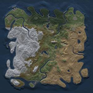 Thumbnail Rust Map: Procedural Map, Size: 4500, Seed: 426697, 19 Monuments