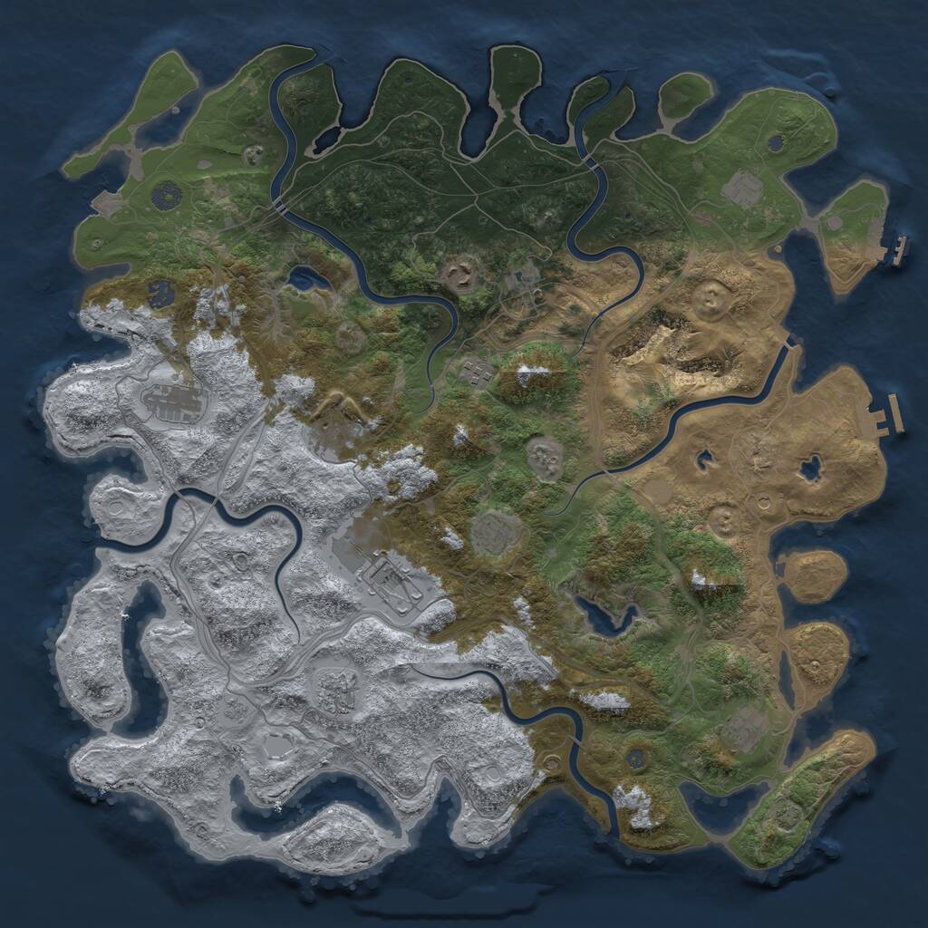 Rust Map: Procedural Map, Size: 4800, Seed: 934361824, 18 Monuments