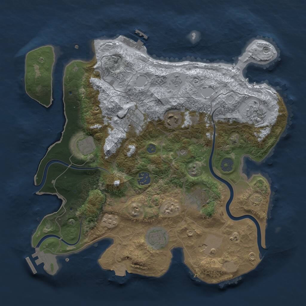 Rust Map: Procedural Map, Size: 3400, Seed: 1410202462, 16 Monuments