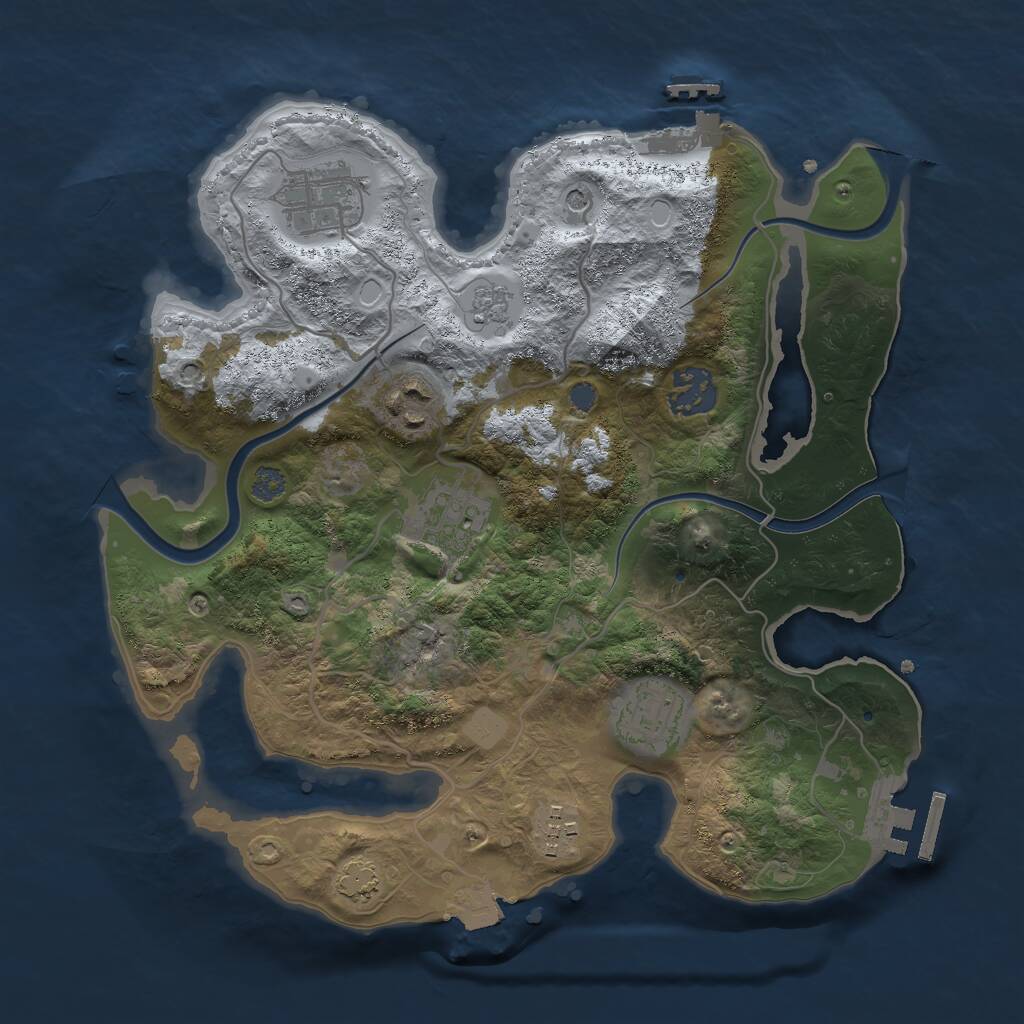 Rust Map: Procedural Map, Size: 3000, Seed: 25112511, 12 Monuments