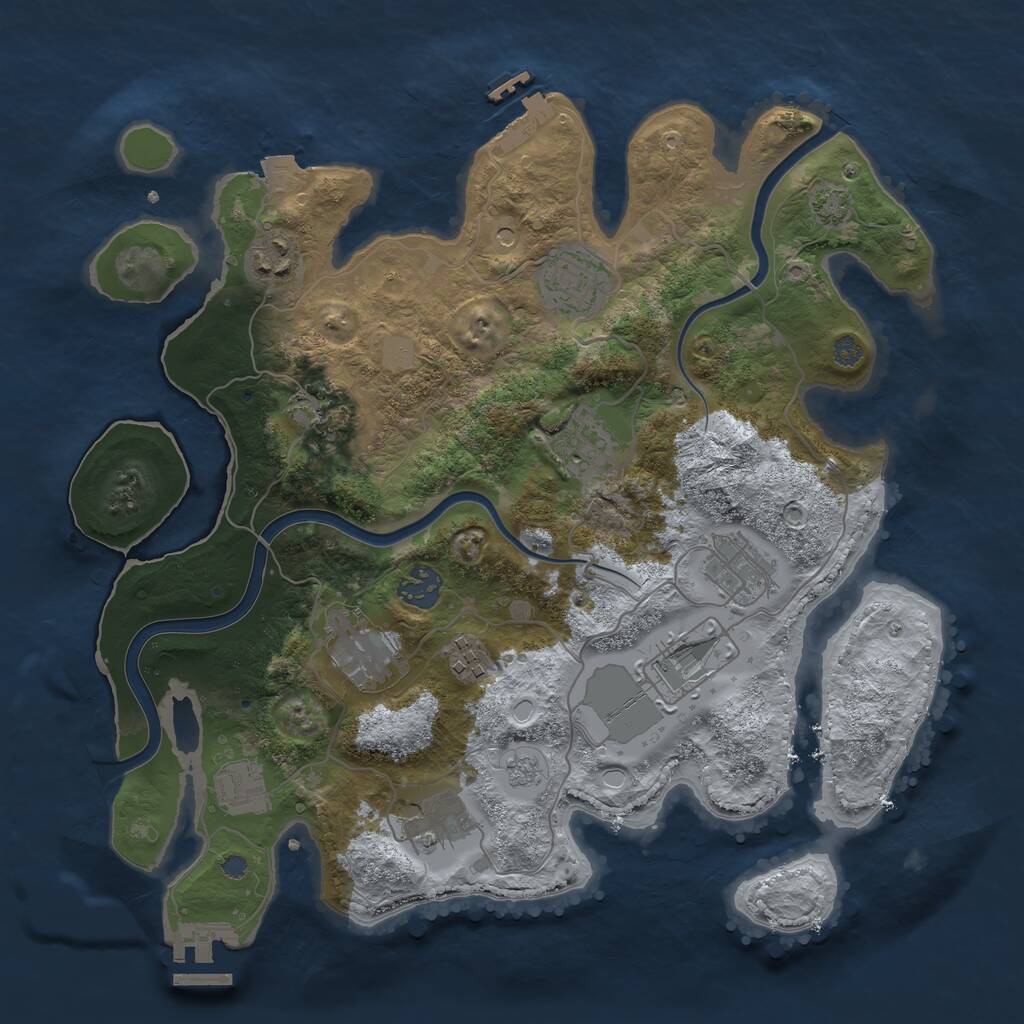Rust Map: Procedural Map, Size: 3500, Seed: 89025734, 18 Monuments