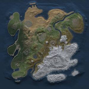 Thumbnail Rust Map: Procedural Map, Size: 3000, Seed: 1356096956, 16 Monuments
