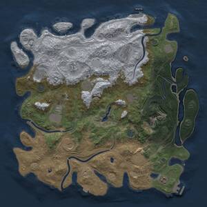 Thumbnail Rust Map: Procedural Map, Size: 4500, Seed: 274797658, 19 Monuments