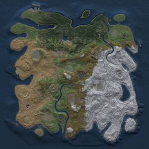Thumbnail Rust Map: Procedural Map, Size: 4000, Seed: 538587606, 17 Monuments