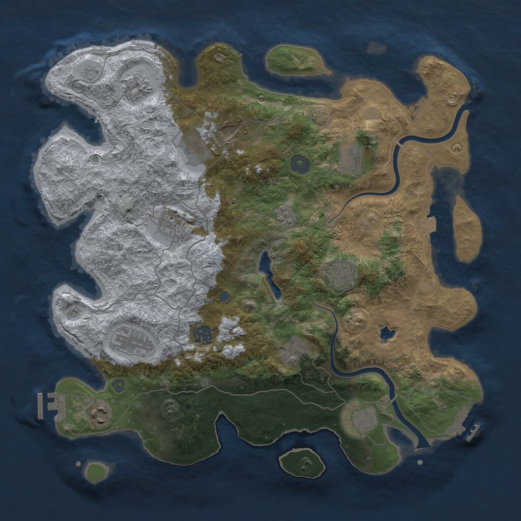 Rust Map: Procedural Map, Size: 4000, Seed: 2130990231, 16 Monuments
