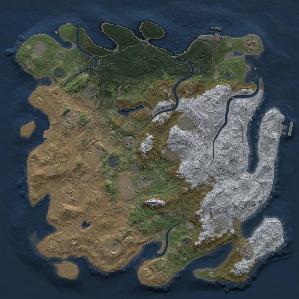 Rust Map: Procedural Map, Size: 4250, Seed: 1102026, 17 Monuments