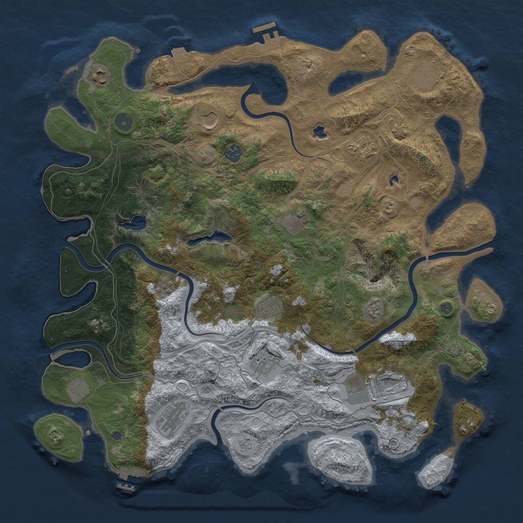 Rust Map: Procedural Map, Size: 4500, Seed: 1556066370, 19 Monuments