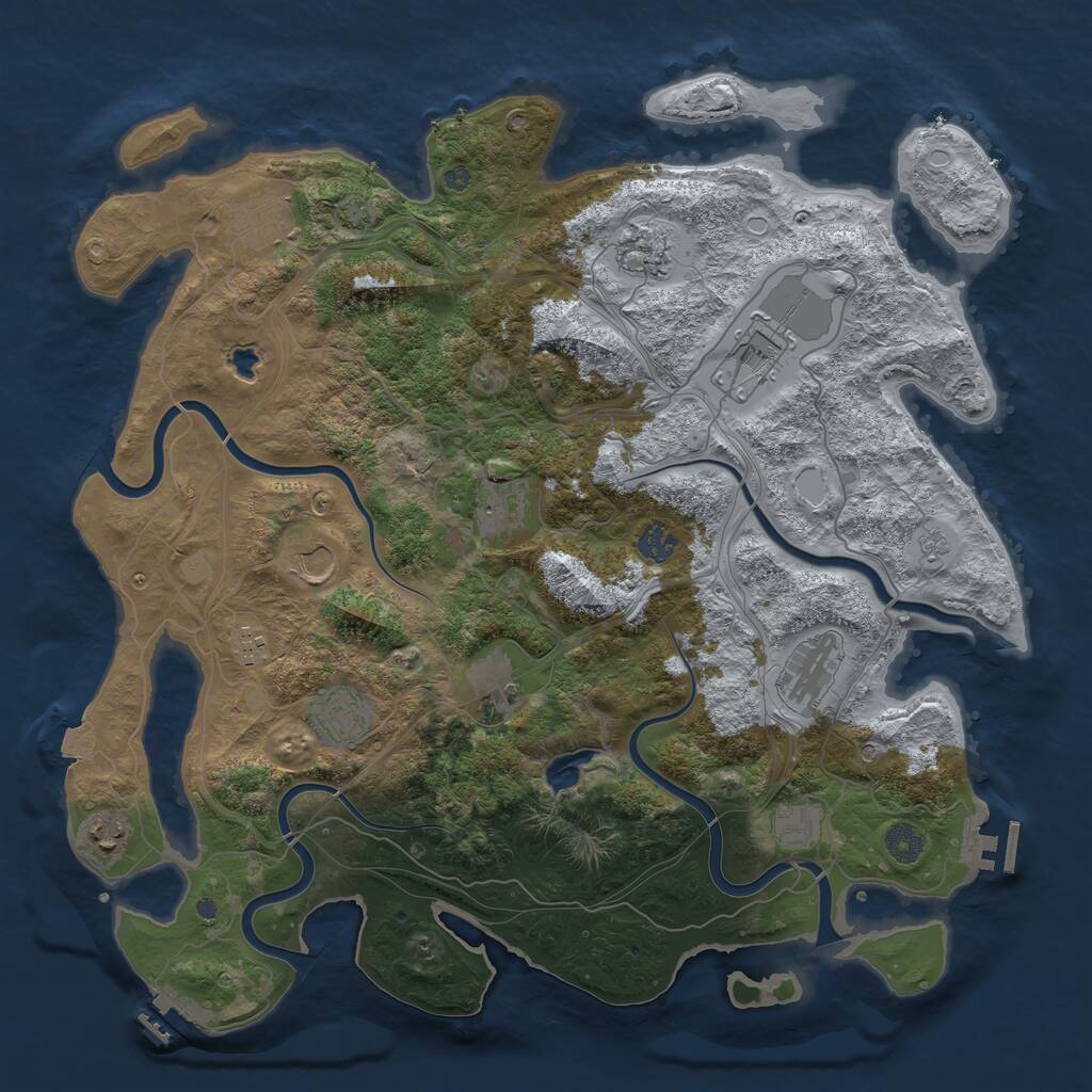 Rust Map: Procedural Map, Size: 4250, Seed: 1556747066, 19 Monuments