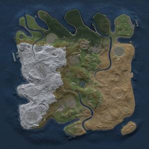 Thumbnail Rust Map: Procedural Map, Size: 3500, Seed: 1919943485, 16 Monuments