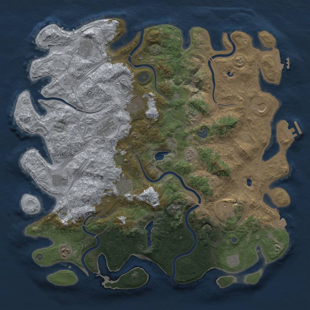 Rust Map: Procedural Map, Size: 4500, Seed: 378430328, 19 Monuments