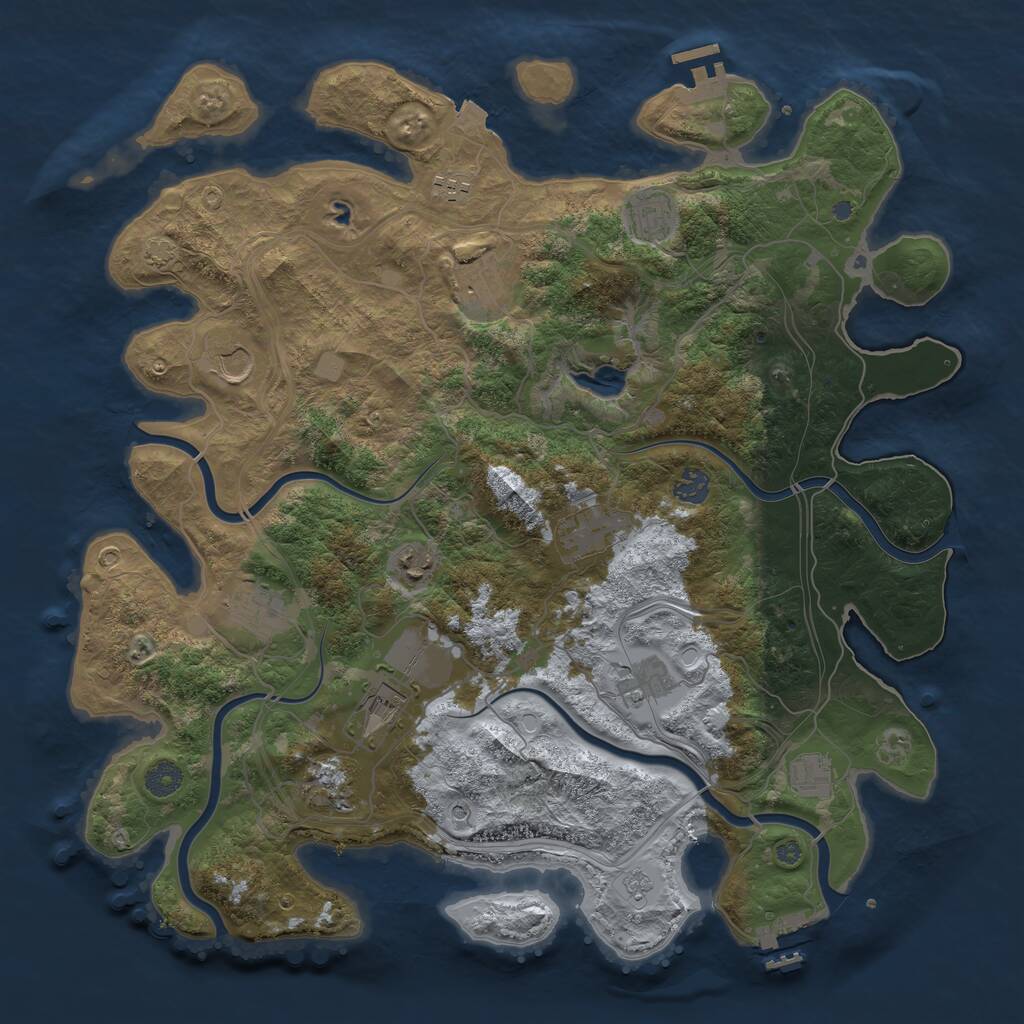 Rust Map: Procedural Map, Size: 4250, Seed: 936285, 19 Monuments