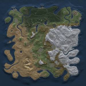 Thumbnail Rust Map: Procedural Map, Size: 4500, Seed: 1350504660, 17 Monuments