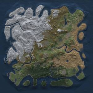 Thumbnail Rust Map: Procedural Map, Size: 4300, Seed: 411185116, 17 Monuments