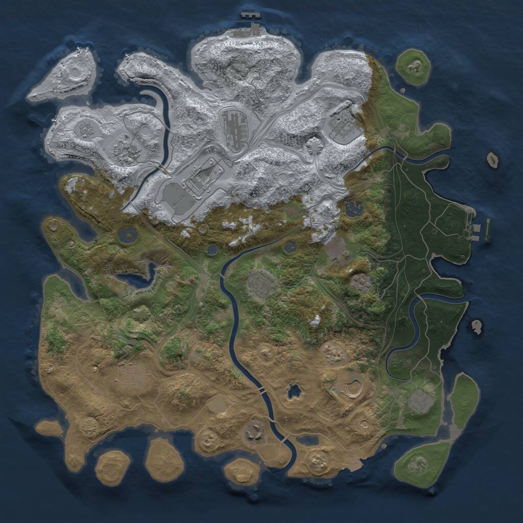 Rust Map: Procedural Map, Size: 4250, Seed: 480405, 19 Monuments