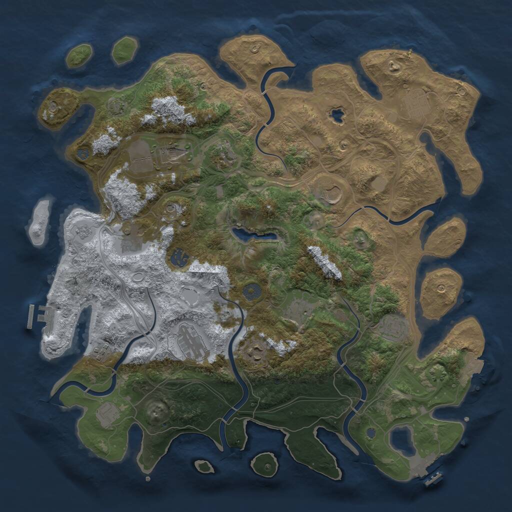 Rust Map: Procedural Map, Size: 4250, Seed: 665364608, 19 Monuments