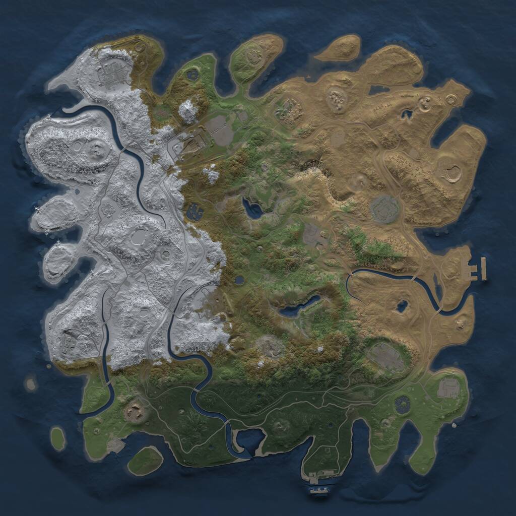 Rust Map: Procedural Map, Size: 4500, Seed: 904622789, 17 Monuments