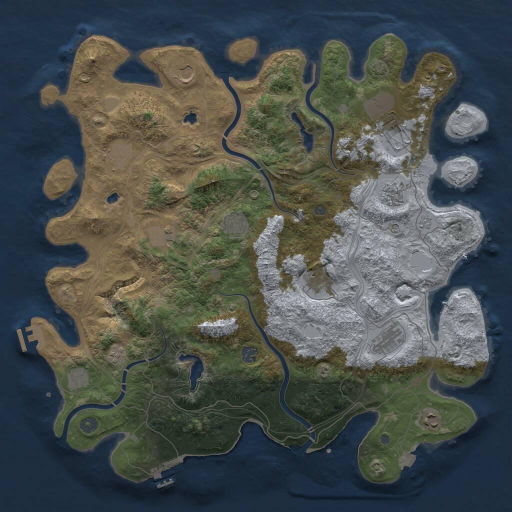 Rust Map: Procedural Map, Size: 4500, Seed: 1456898232, 19 Monuments