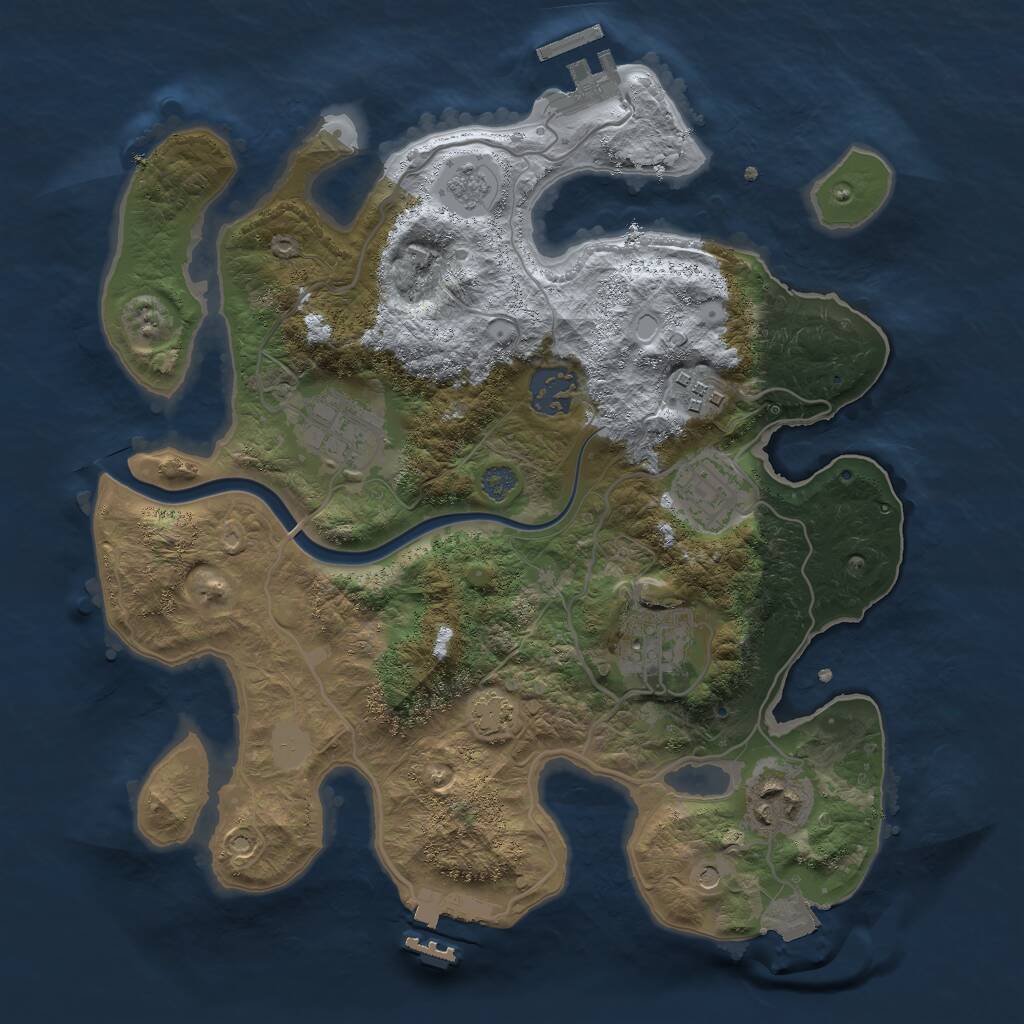 Rust Map: Procedural Map, Size: 3000, Seed: 836887006, 12 Monuments