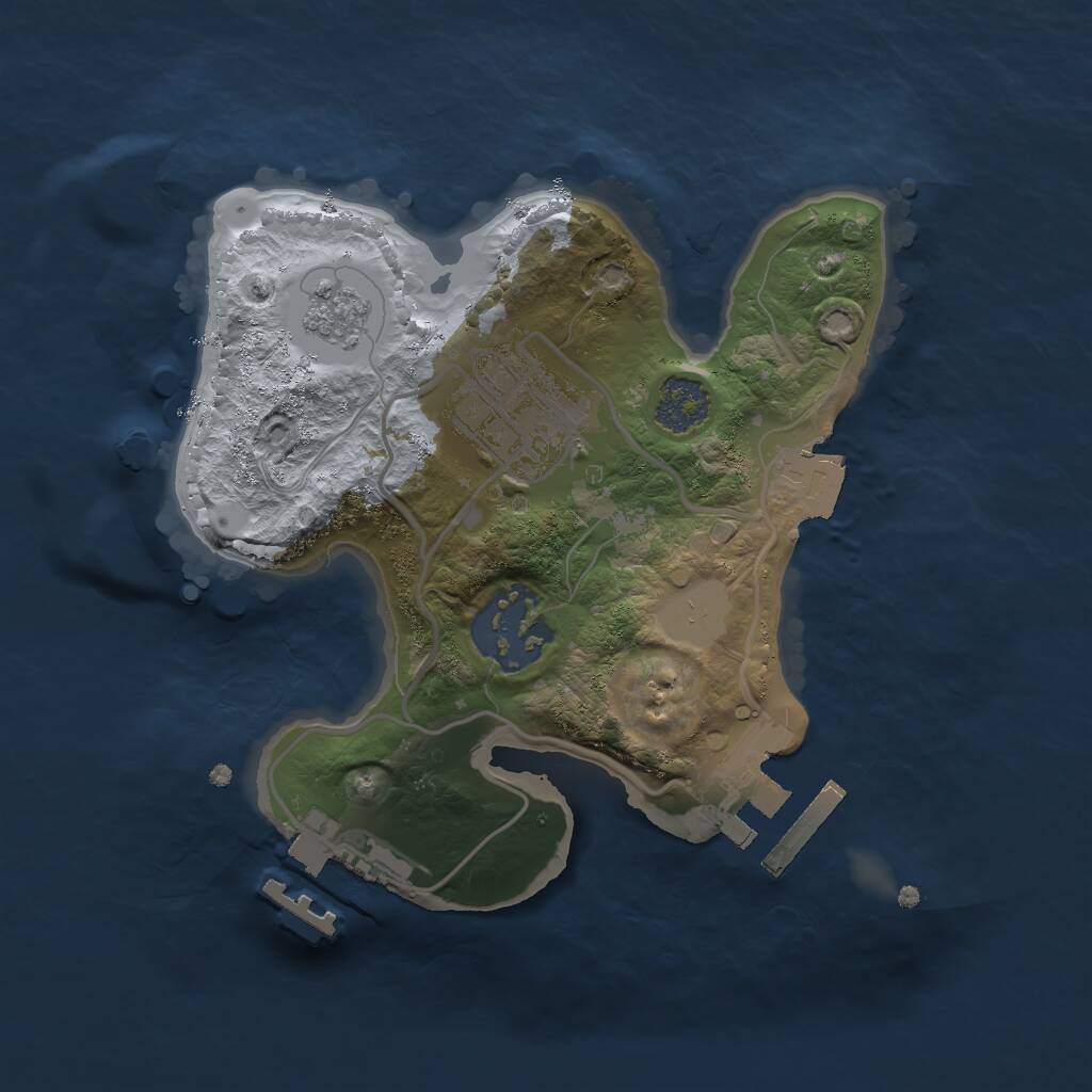 Rust Map: Procedural Map, Size: 2000, Seed: 1841353403, 6 Monuments