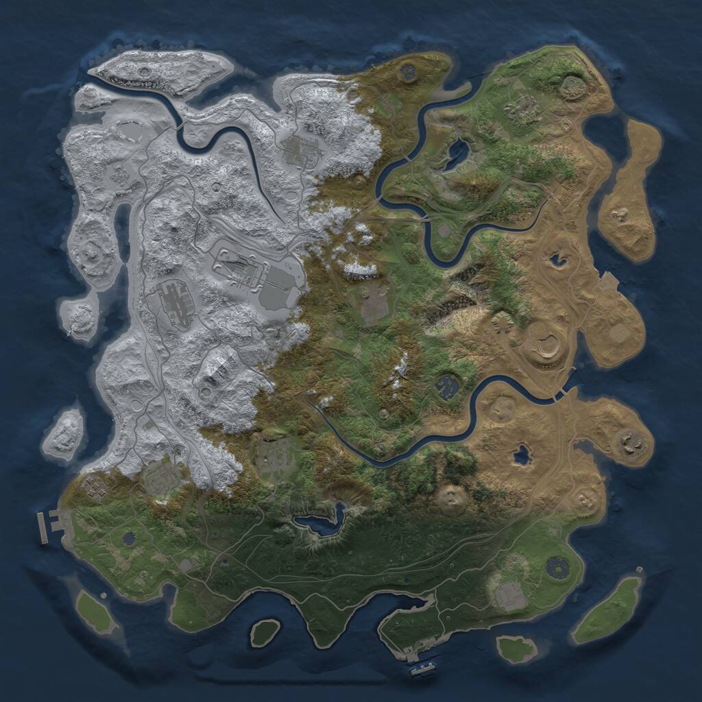 Rust Map: Procedural Map, Size: 4500, Seed: 459877866, 19 Monuments