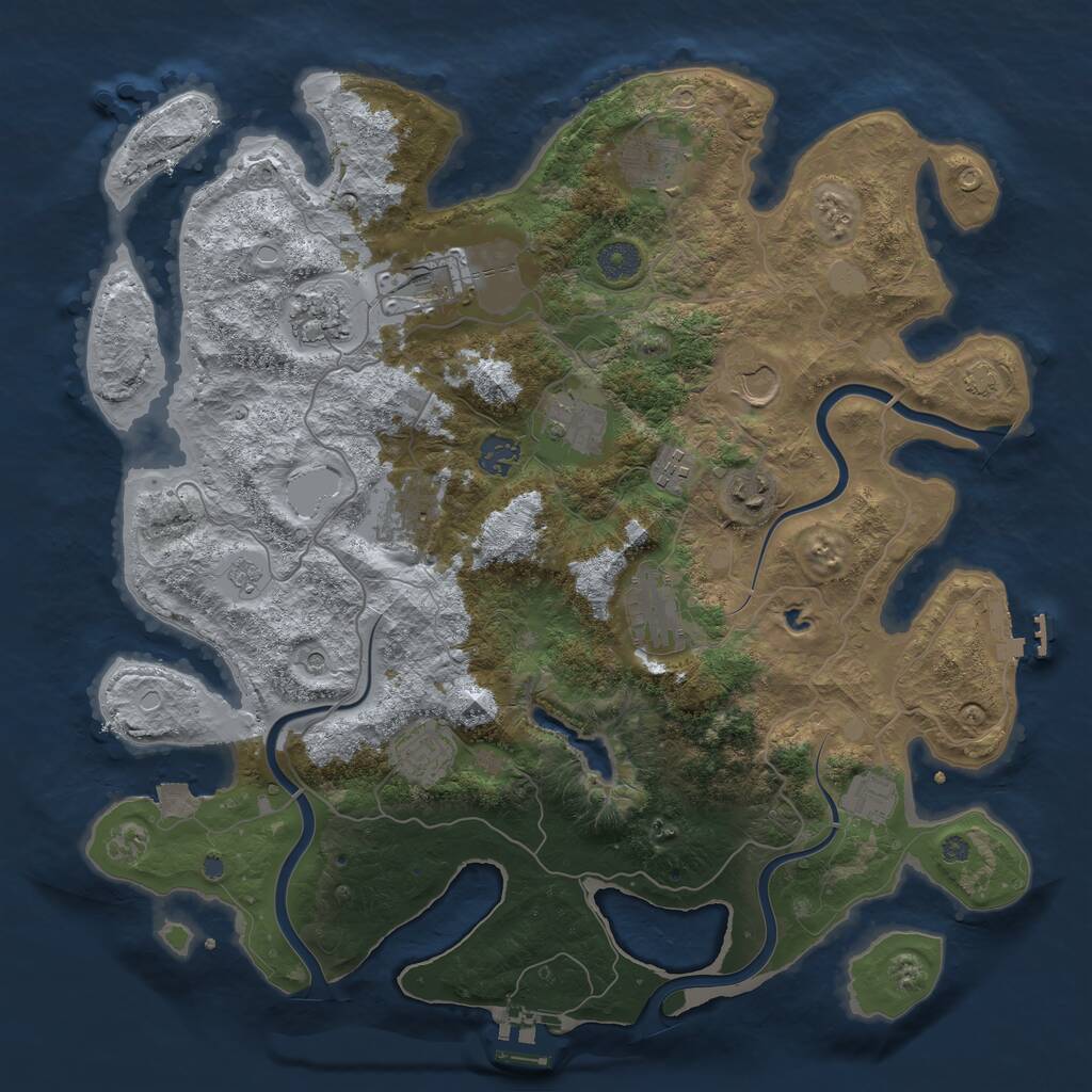 Rust Map: Procedural Map, Size: 4000, Seed: 431774517, 17 Monuments