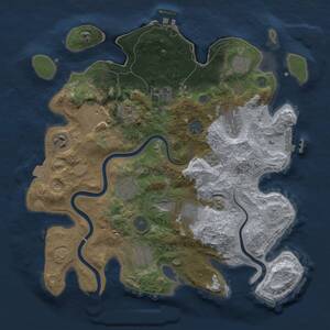 Thumbnail Rust Map: Procedural Map, Size: 3500, Seed: 67987, 17 Monuments
