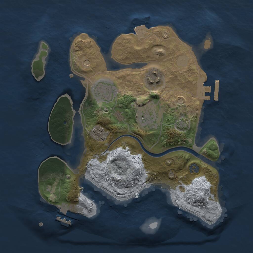 Rust Map: Procedural Map, Size: 2500, Seed: 342324, 11 Monuments