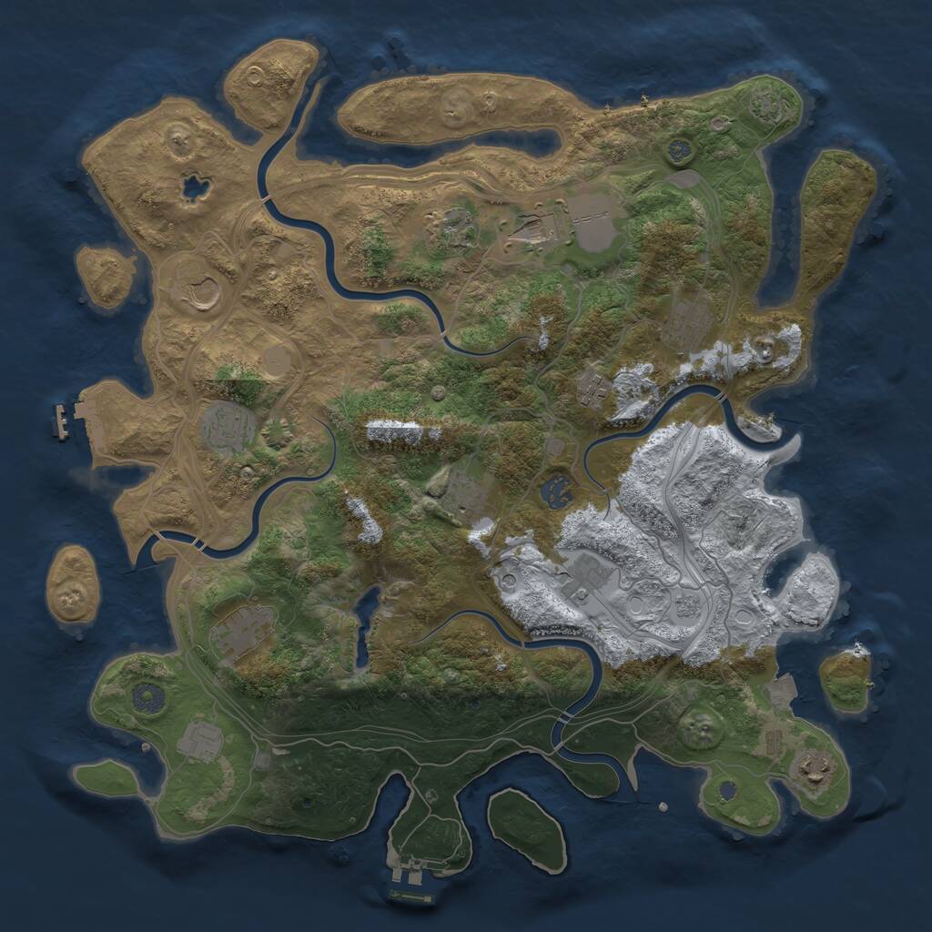 Rust Map: Procedural Map, Size: 4250, Seed: 1602201810, 17 Monuments