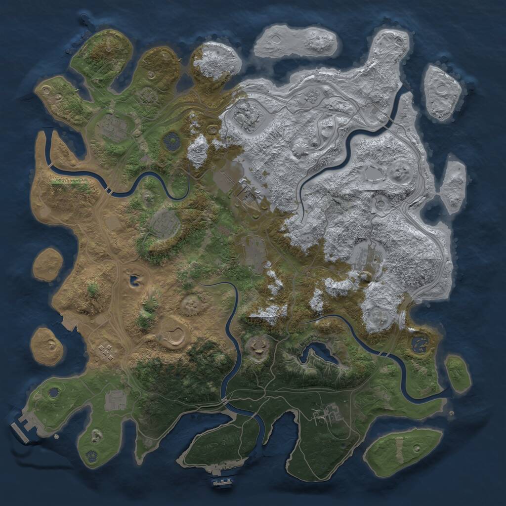 Rust Map: Procedural Map, Size: 4250, Seed: 851799, 19 Monuments