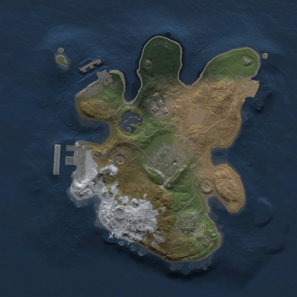 Rust Map: Procedural Map, Size: 2000, Seed: 1075356733, 10 Monuments