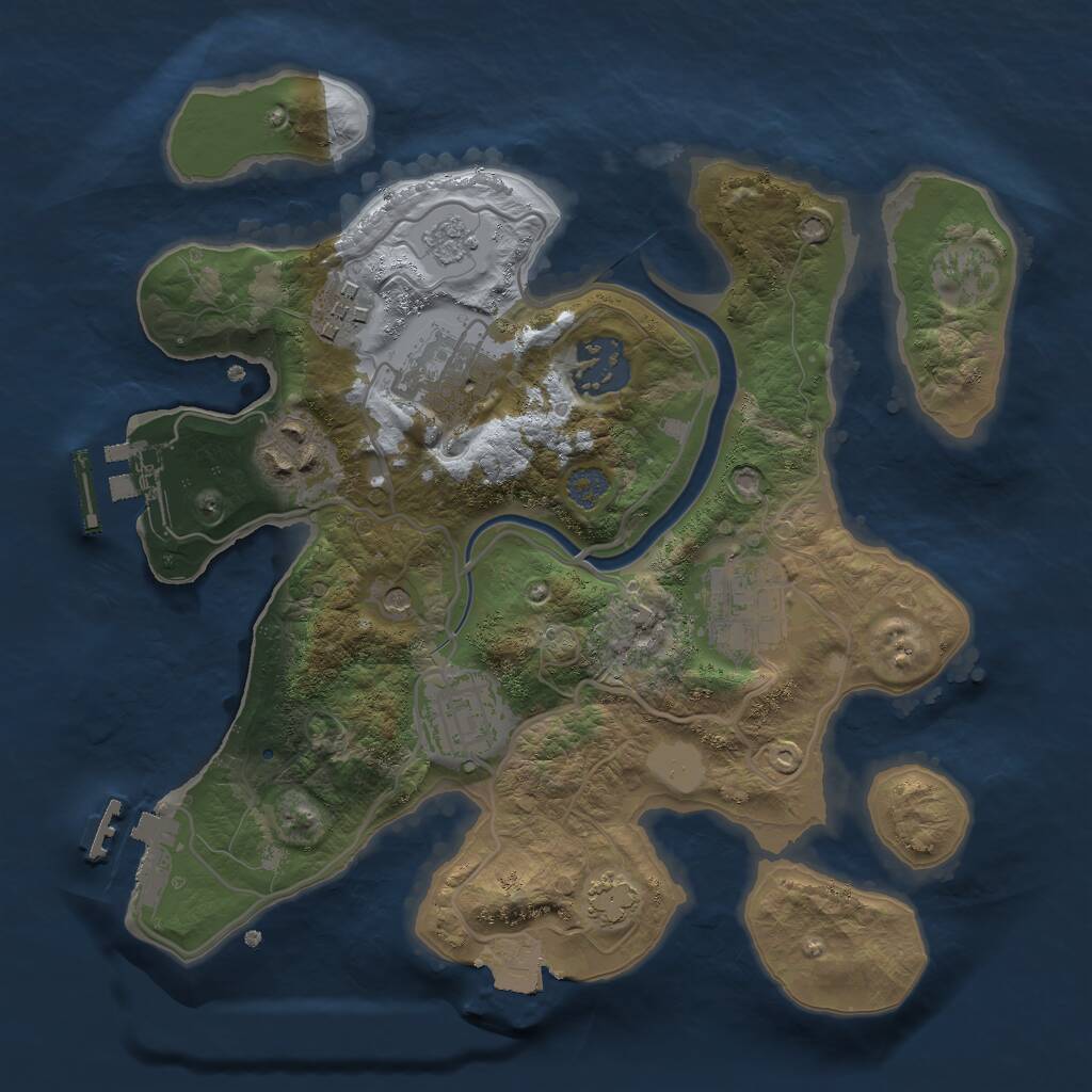 Rust Map: Procedural Map, Size: 2650, Seed: 1488056333, 12 Monuments