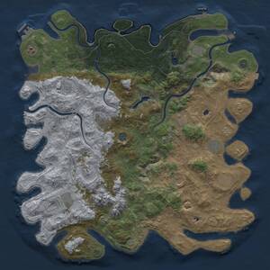 Thumbnail Rust Map: Procedural Map, Size: 5000, Seed: 782727, 19 Monuments