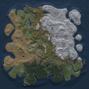 Thumbnail Rust Map: Procedural Map, Size: 4500, Seed: 572420, 19 Monuments
