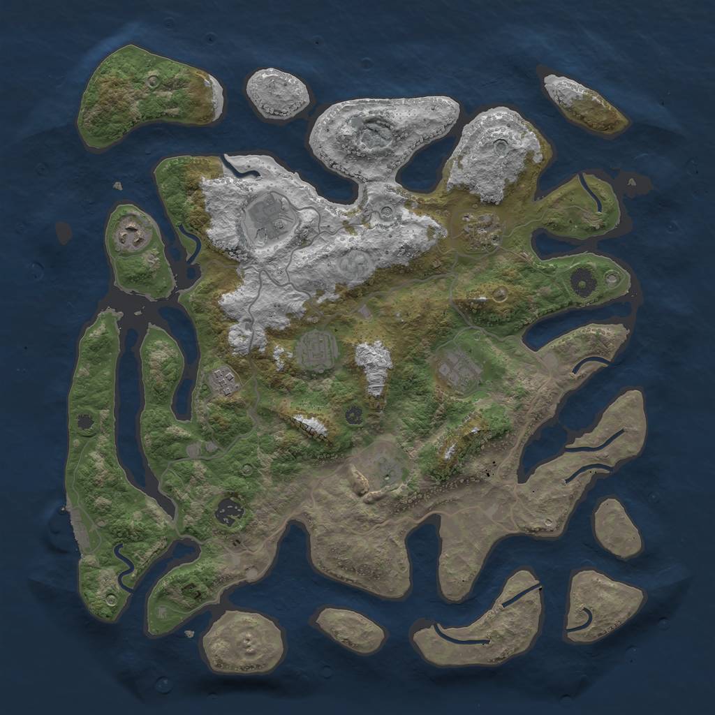 Rust Map: Procedural Map, Size: 4000, Seed: 3457, 12 Monuments