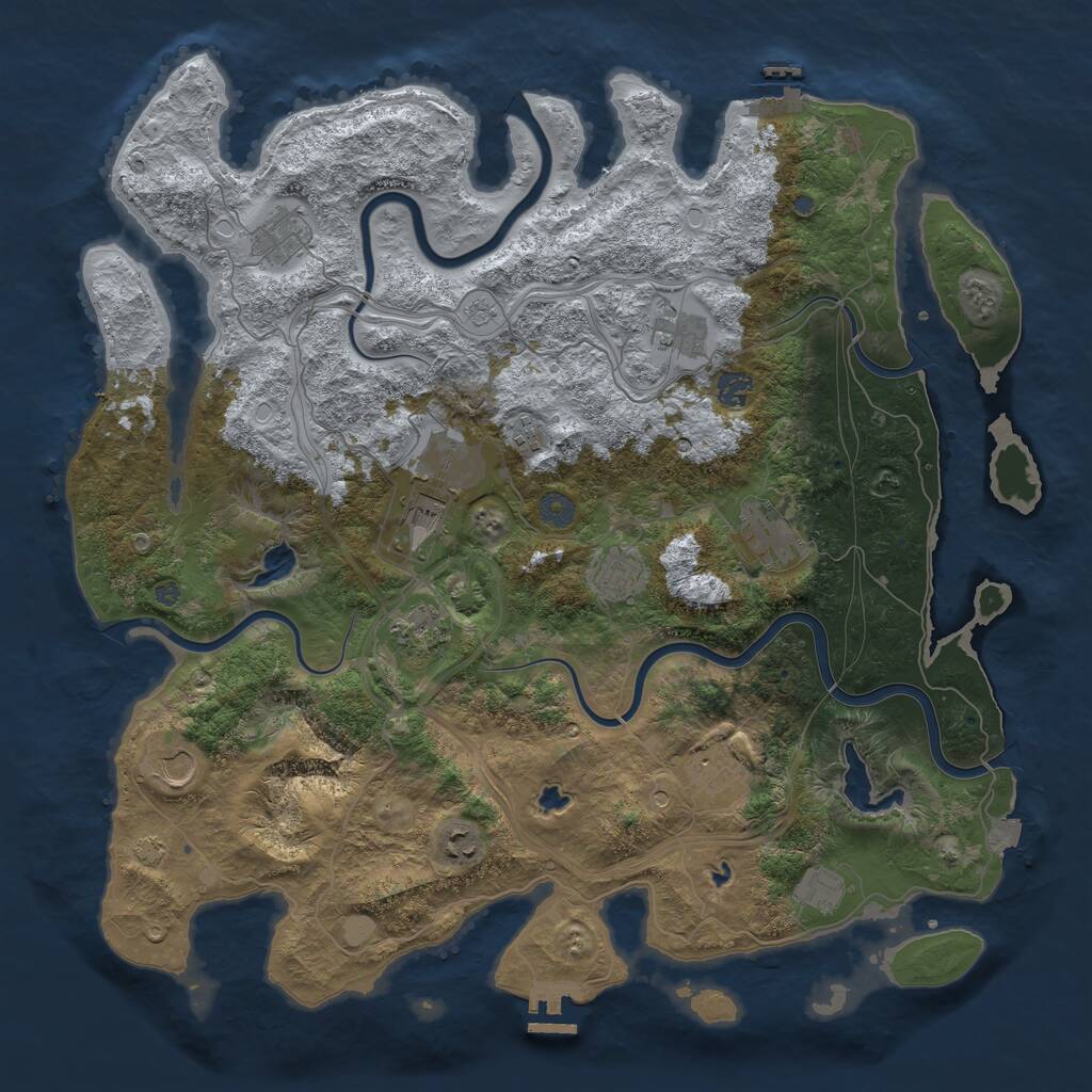 Rust Map: Procedural Map, Size: 4500, Seed: 58378216, 19 Monuments