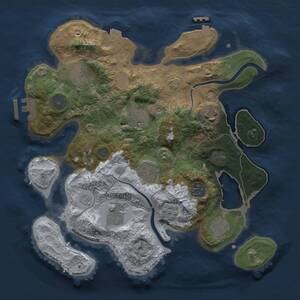 Thumbnail Rust Map: Procedural Map, Size: 3000, Seed: 1936441137, 15 Monuments