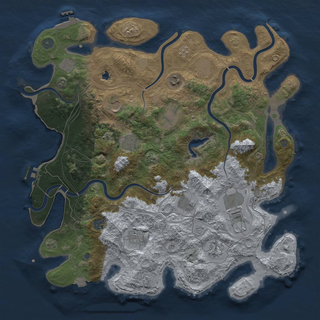 Rust Map: Procedural Map, Size: 4250, Seed: 195920086, 17 Monuments