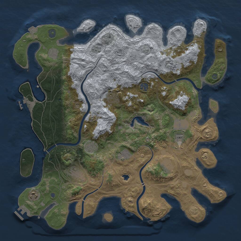 Rust Map: Procedural Map, Size: 4250, Seed: 1289664804, 16 Monuments