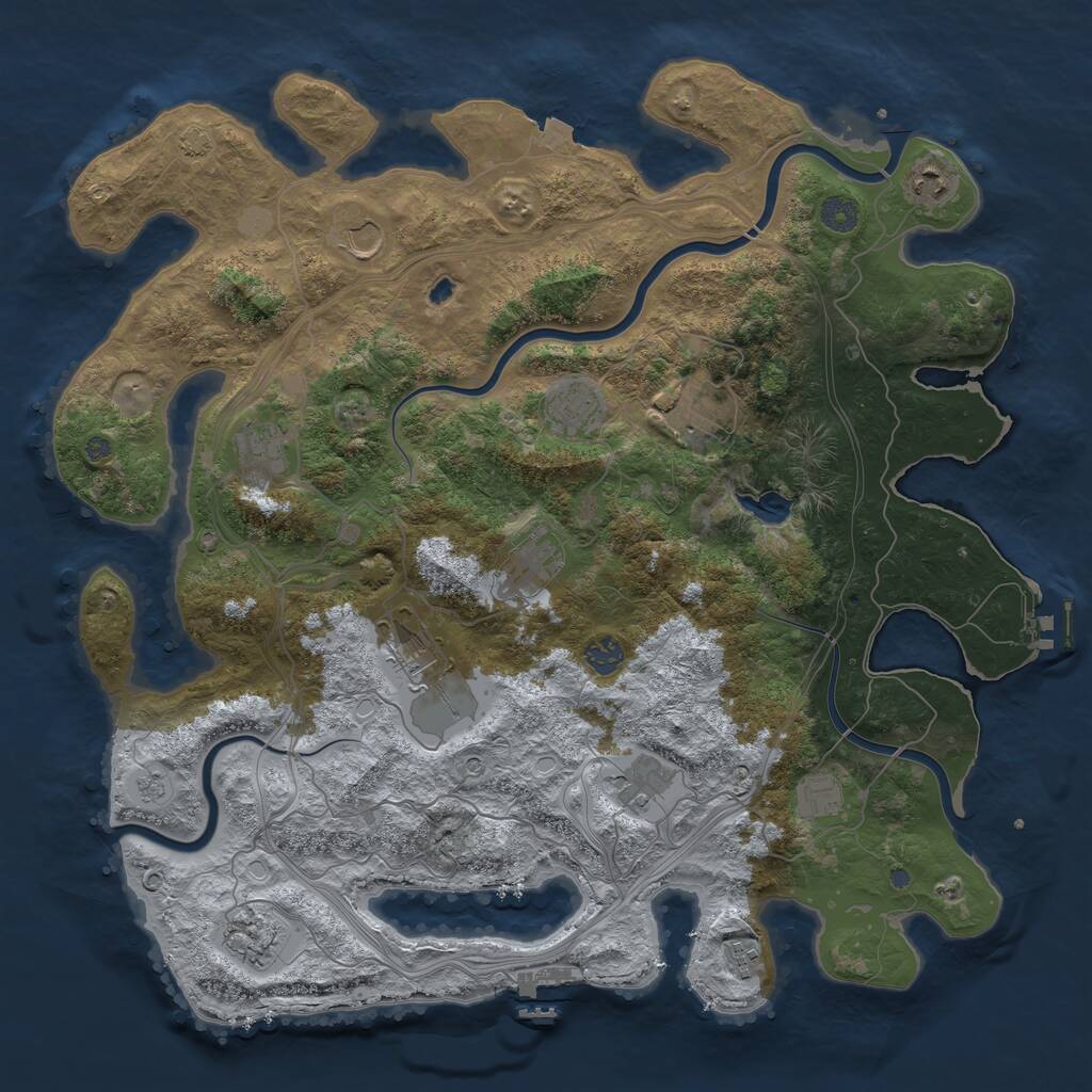 Rust Map: Procedural Map, Size: 4400, Seed: 482450477, 19 Monuments