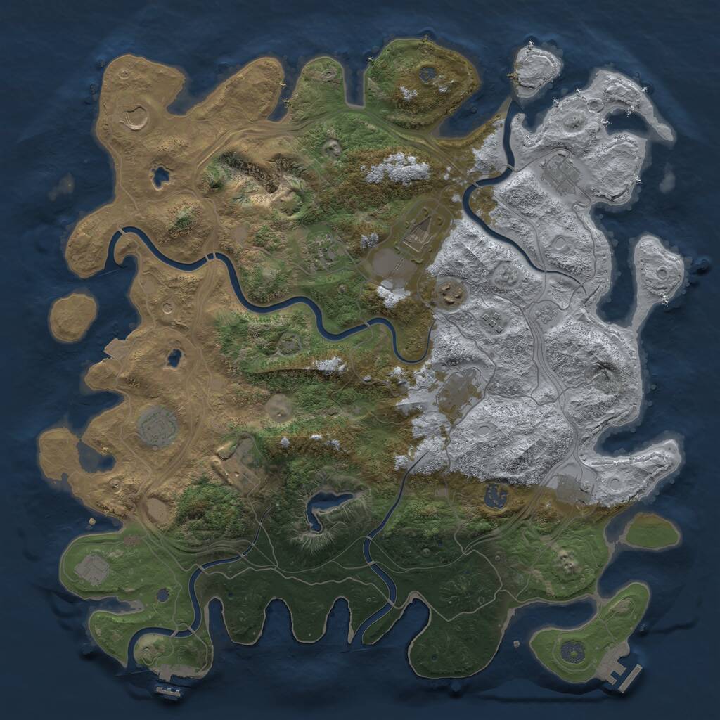 Rust Map: Procedural Map, Size: 4500, Seed: 2017964852, 17 Monuments