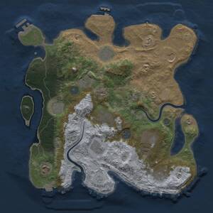 Thumbnail Rust Map: Procedural Map, Size: 3500, Seed: 1156067853, 19 Monuments