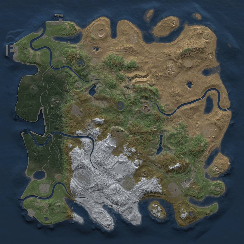 Rust Map: Procedural Map, Size: 4500, Seed: 1994412, 19 Monuments