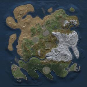 Thumbnail Rust Map: Procedural Map, Size: 3500, Seed: 22522179, 17 Monuments