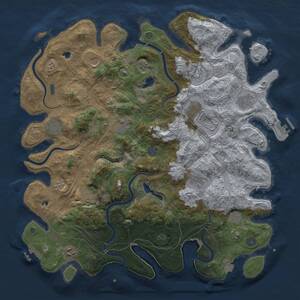 Thumbnail Rust Map: Procedural Map, Size: 4500, Seed: 1028568331, 17 Monuments